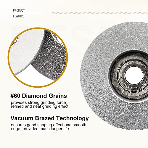 SHDIATOOL Diamond Grinding Profile Wheel Convex Curve Edge Hand Grinding Disc Grooving for Stone Marble Granite Height 20mm 3 - inch - size: 24.5mm height 5/8"-11