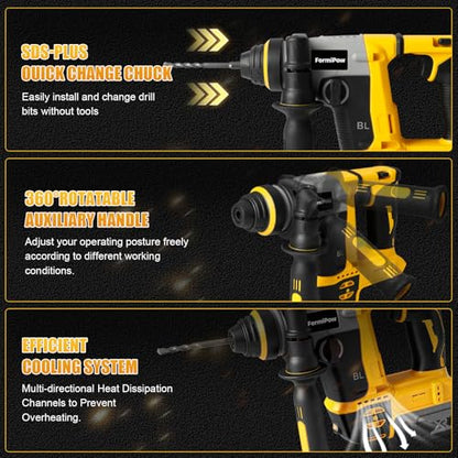 SDS Plus Rotary Hammer for Dewalt 20V Battery (No Battery) - color: Yellow