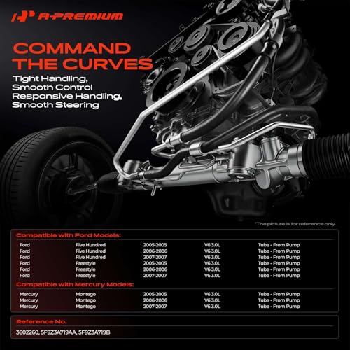 A-Premium Power Steering Pressure Hose Line Assembly, Tube To From Pump