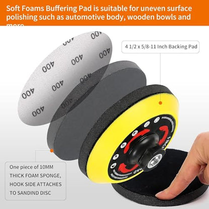 Pomsare 114PCS 5 Inch Angle Grinder Sanding Disc Kit, 40 to 1000 Grits - style: Premium 5 Inch 114 PCS