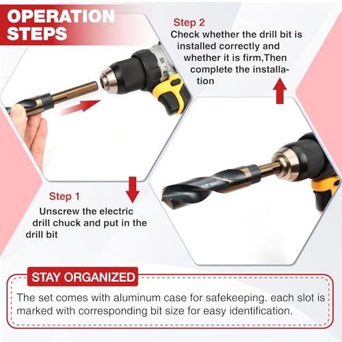 ANGELSWORD 5/8" Reduced Shank Drill Bit for Hard Wood, Mild Steel, Metal - size: H. 5/8 inch