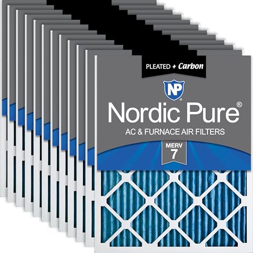 Nordic Pure 20x24x1 Pleated MERV 7 Plus Carbon Air Filters 12 Pack - style: MERV 7 + Carbon