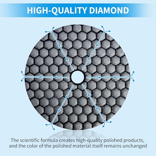 Dry Diamond Polishing Pads,6 Inch Polishing Pads Set of 8 Pieces Plus - size: 6 inch-50-6000