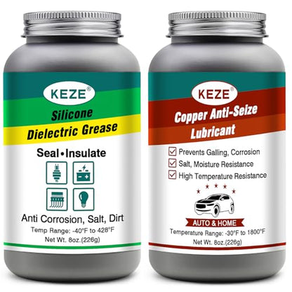 Keze Dielectric Grease Automotive Electrical Grease for Connectors Grasa 8 oz Brake Grease Copper Anti Seize Lubricant 8 oz