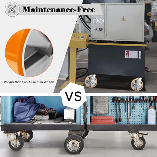 W B D WEIBIDA 8-Inch Industrial Grade Casters Wheels, Heavy Duty Casters Set of 4 with Brake 6000 LBS, Maintenance-Free Polyurethane on Aluminum Wheels, Plate Swivel Casters for Industrial - size: 8 IN