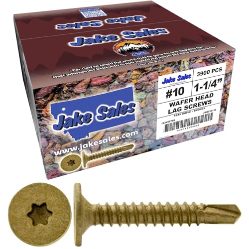 Jake Sales #10-16 X 1-1/4" Wood to Metal Self Tapping TEK Screw Star/TORX Drive (Full Box 3,900 Screw Count) - size: FULL BOX