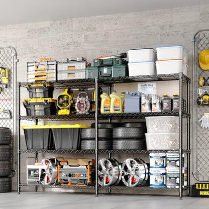 Garvee Metal Storage Shelves 4-Tier, Wire Shelving Rack 59"Wx13.8"Dx59.5"H, - size: 59" W x 13.8" D x 59.5" H(4 Tiers)