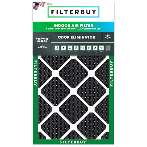 Filterbuy 12x30x1 Air Filter MERV 10 Odor & Allergy Defense (1-Pack) - size: 12x30x1