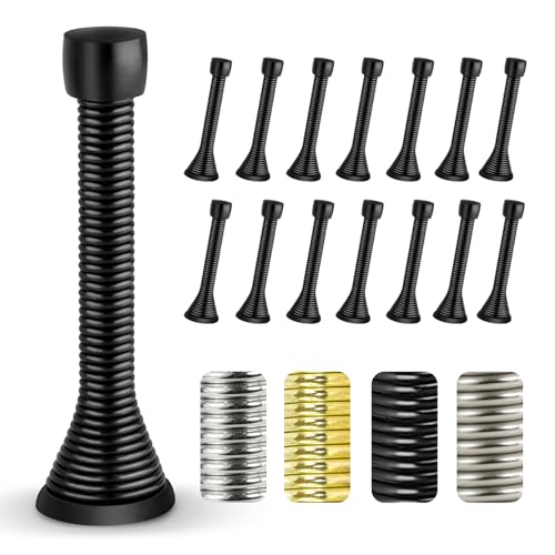 Jack N’ Drill 15 Pack Spring Door Stoppers for Bottom of Door, Child & Pet Friendly, 3.1" Heavy Duty Oil-Rubbed Bronze Door Stop for Wall Protection, Doorstops for Inside Door with Rubber Bumper - color: Heavy Duty / ORB (Oil-Rubbed Brass), size: 15 Pack