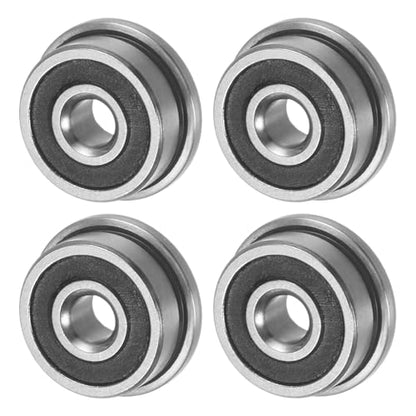M METERXITY 4-Pack F623-2RS Flanged Ball Bearing, 3 x 10 x 4mm Double Rubber Shielded Chrome Steel (GCr15) Flange Rip Bearings for Wheelbarrow/Printer/Fax Machines/Power Tools - size: 3mm x 10mm x 4mm