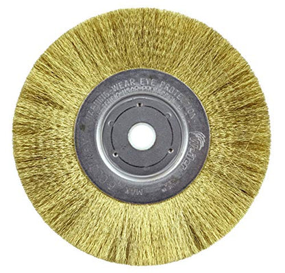Weiler 01415 6" Narrow Face Crimped Wire Wheel, .005" Brass Fill, 5/8"-1/2" Arbor Hole, Made in The USA (Pack of 2) - size: 0.005" Wire Size