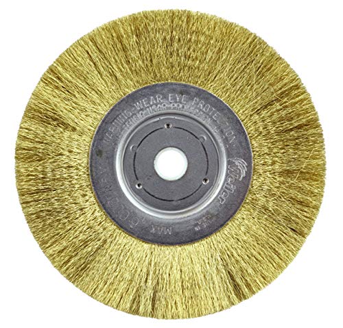 Weiler 01415 6" Narrow Face Crimped Wire Wheel, .005" Brass Fill, 5/8"-1/2" Arbor Hole, Made in The USA (Pack of 2) - size: 0.005" Wire Size