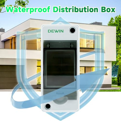 DEWIN 2 Way DIN Rail Box IP65 Distribution Protection Box - size: 2 module