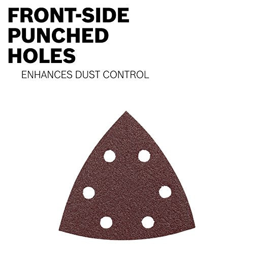Bosch Detail Triangle, Hook & Loop Sanding Sheet, Red, 240 Grit (5pk) Part No. SDTR240 (Pack of 2) - size: 10 Pack, style: 240 Grit