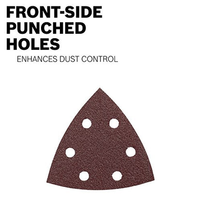 BOSCH SDTR120 3-3/4 in. 120 5-Piece Grit Detail Sander Abrasive Triangles for Wood,Brown - size: 5 Pack, style: 120 Grit