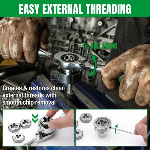 SK 5-Piece Ratcheting Tap and Die Drive Tool Set, Thread Repair Kit - size: 5 PC
