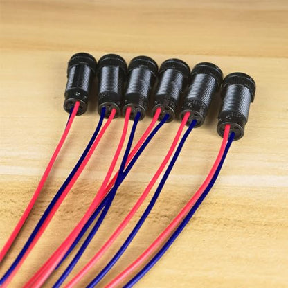 Gebildet 6pcs Green LED Indicator Pilot Light 110VAC Mounting Hole Size 10mm(Flame Retardant Plastic Shell) - color: Green 110-220V/Black shell