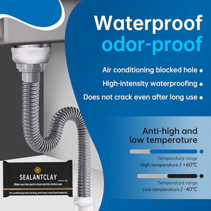 12 Pack Waterproof Sealing Putty for Pipe & Wall Repair Durable Quick Mud - - size: 12 pieces of 40g clay