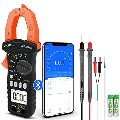6000 Counts Clamp Meter & Bluetooth APP, Digital AC DC Volt Current Meter