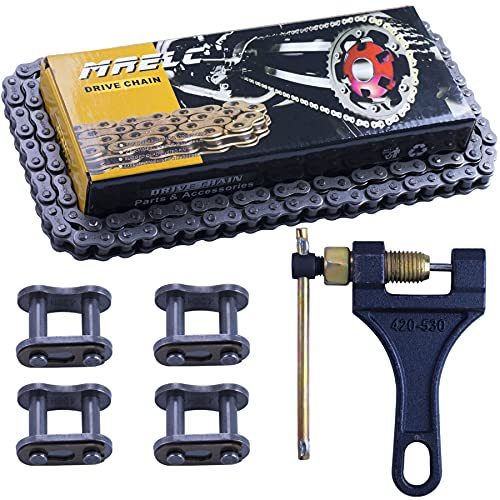 428H Motorcycle Chain+ Chain Breaker,122-links Heavy Duty Drive Chain - size: 122