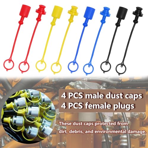 3/8" Hydraulic Fitting Caps and Plugs 8PCS Hydraulic Dust Caps - size: 3/8