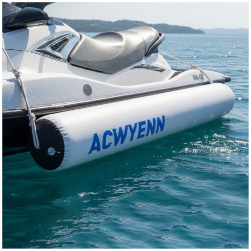 Inflatable Large Boat Dock Bumpers and Fenders for Docking - size: 6'x14" Grey Black