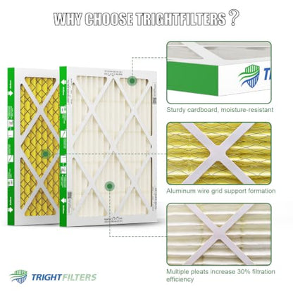 TRIGHTFILTERS 14x14x1 Air Filter MERV 11 HVAC Furnace Filter Pleated 2 Pack - size: 14x14x1