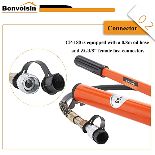 Bonvoisin CP-180 Manual Hydraulic Pump Hand Pump Hose Coupler for Hydraulic Tools(8500psi) - color: CP-180 Pump