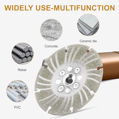 Angle Grinder Diamond Cutting Wheel - electroplated Diamond Blade for Metal, Steel, Concrete, Stone, Tile - 4 1/2, 5, 6 inch Wet/Dry Grinding Wheel (with Flange, 4) - color: With flange, size: 4