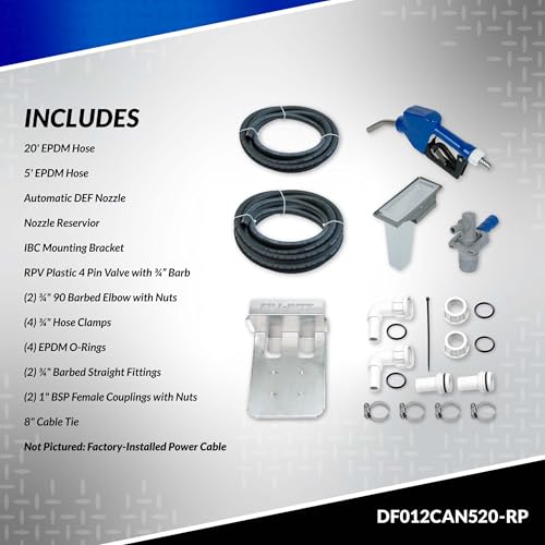Fill-Rite DF012CAN520-RP 12V 8 GPM Diesel Exhaust Fluid (DEF) Transfer Pump w/Tote Mount Package, Automatic Nozzle, & RPV Dispense Coupler - style: 12V Tote Mount w/RPV