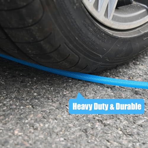 25FT 3/8 Inch Air Hose Reinforced Hybrid Polymer Polyurethane Air Compressor Hose - Flexible Heavy Duty Braided Pneumatic Hose with Quick Connect Fittings 300 PSI for Garage Automotive Use - size: 25FT