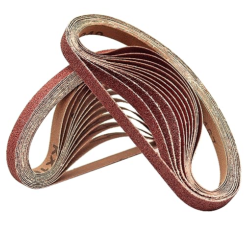 24 PCS 1/2 x 18 Inch Sanding Belts - 60 Grit 1/2x18 Aluminum Oxide Sanding Belts for Mini Belt Sander,Premium 1/2''x18'' Belt Sander Sandpaper – 24 Pack,60 Grit - size: 60 Grit