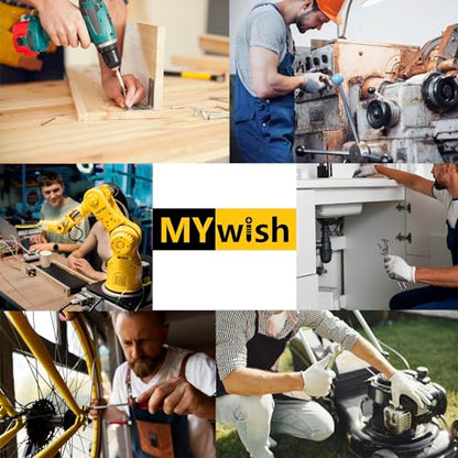Mywish (8 Sets) 3/8-16x1 Hex Head Assorted Screws Nuts and Bolts with Flat & Lock Washers, 304 Stainless Steel 18-8, Fully Threaded, 3/8 Bolt Metric Bolt Assortment - size: 3/8-16 x 1 (8 set)