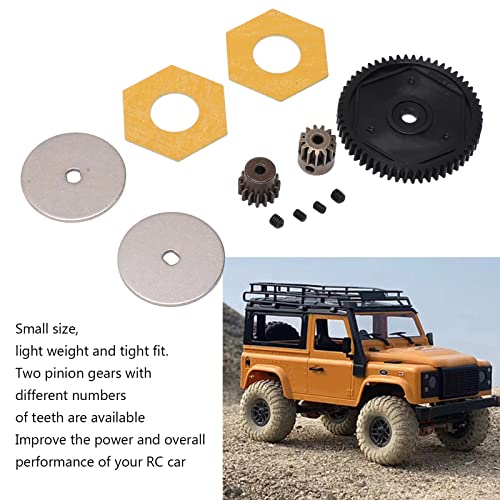 Metal 56T Spur Gear, Small Lightweight Gear Set with 13T 15T Gears for Axial SCX10 RC Crawler Car, Strong Wear (Black) - color: Black