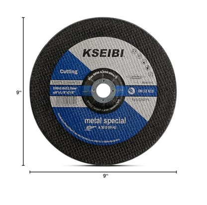 KSEIBI 645110 Grinding Wheels 10-Pack, Aluminum Oxide Discs for Metal & Stainless Steel, 9" x 1/8" x 7/8", Aggressive Grinding for Angle Grinders, Depressed Center Design - size: 9" x 1/8"
