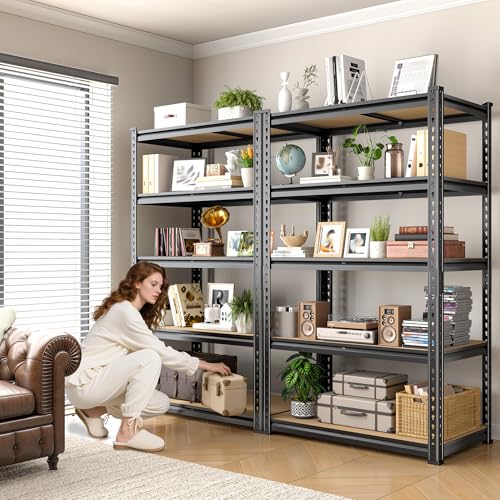 DurayLoly 2 Pack Storage Shelves Adjustable and Wobble-Free Rack for Garage