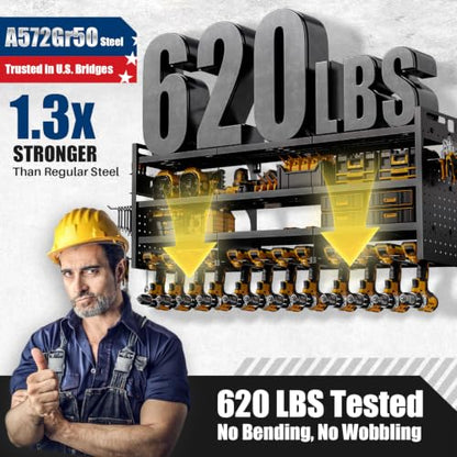 Large 49''Wide Power Tool Organizer Wall Mount, Charging Station - size: 49''Width (POWER STATION)