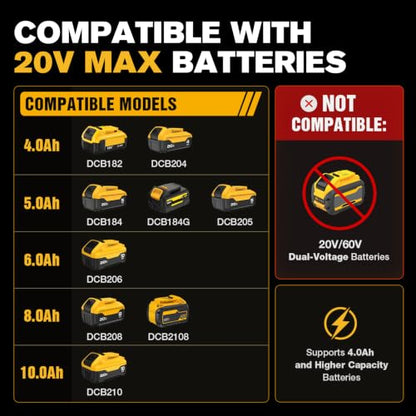 Impact Wrench for DeWalt Battery 1328Ft-Lbs (1800N.m) Impact Driver - color: Yellow+1328ft-lbs