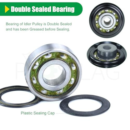 2 Pack 756-04129B Idler Pulley 4.25 for Cub Cadet 50" RZT 50 Decks - color: T7 2x756-04129 Black