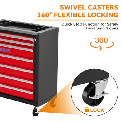 LARBANKE 11-Drawer Rolling Tool Chest with Wheels&Locks, Red Tool Cabinet - color: Red, size: 11 drawer tool chest