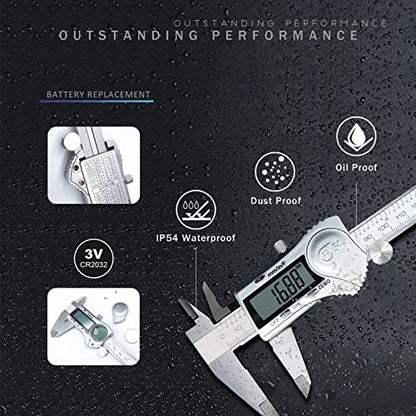 Digital Caliper Micrometer Measuring Tool, 6 Inch /150mm