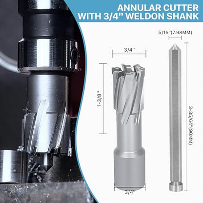 KEENTECH Carbide-Tipped Annular Cutter 3/4" Diameter x 1-3/8" Depth - size: 3/4" Dia * 1-3/8" Depth