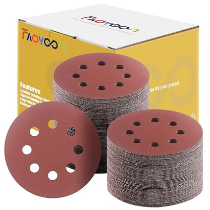 Sanding Disc 5 Inch 8 Hole, 100 Pcs Orbital Sanding Discs Hook and Loop, Sandpaper for polishing and Grinding, 800 Grit Sand Paper for Random Orbital Sander - style: 800 grit 100 Pcs