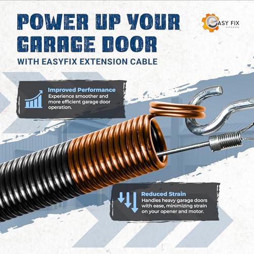 170 lb Orange Garage Door Extension Springs, Heavy-Duty Double-Looped 2-Pack for 16 ft x 7 ft Doors, ASTM 229 Steel, 30,000 Cycles - size: 170-Orange