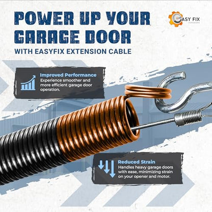 170 lb Orange Garage Door Extension Springs, Heavy-Duty Double-Looped 2-Pack for 16 ft x 7 ft Doors, ASTM 229 Steel, 30,000 Cycles - size: 170-Orange