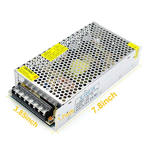 inShareplus 12V 10A 120W, DC Universal Regulated Switching Power Supply, 100-240V AC to DC 12 Volt LED Driver, Converter, Transformer for LED Strip Light, Computer Project - style: 12V 120W