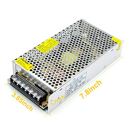 inShareplus 12V 10A 120W, DC Universal Regulated Switching Power Supply, 100-240V AC to DC 12 Volt LED Driver, Converter, Transformer for LED Strip Light, Computer Project - style: 12V 120W