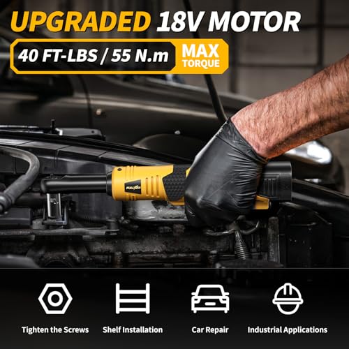 FULLYEA 3/8" Cordless Electric Ratchet Wrench Set,45Ft-lbs,Variable Speed