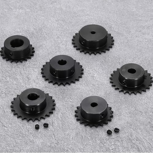 uxcell #25 Chain Roller Sprocket 6mm Bore 16mm OD, 12 Tooth C45 Carbon Steel ANSI Chain NO.25 Roller Sprocket for ISO 04C Chain - size: 6mm Bore 16mm OD, style: 12 Tooth