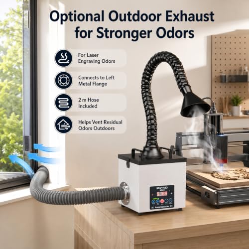 MN01 Upgraded Solder Fume Extractor 105W 155 CFM LED Exhaust Hose - color: Beige
